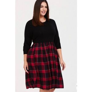 Torrid Dress Women's 14/16 Mini Challis To Knit Dress Scoop Neck Pockets NWT